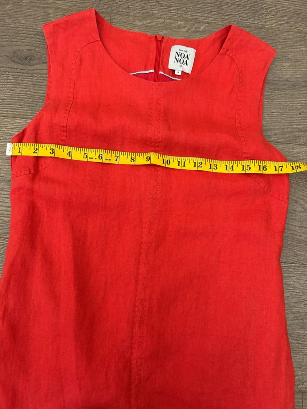 Noa Noa Linen Sleeveless Shift Dress Pockets - Picture 8 of 10